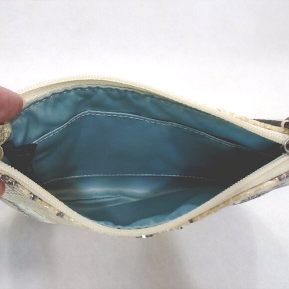 set COACH Embossed Python Leather Wristlet + Key Chain Coin Purse - Picture 5 of 7